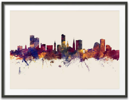 Leicester City, England, Skyline Art Print (unframed)